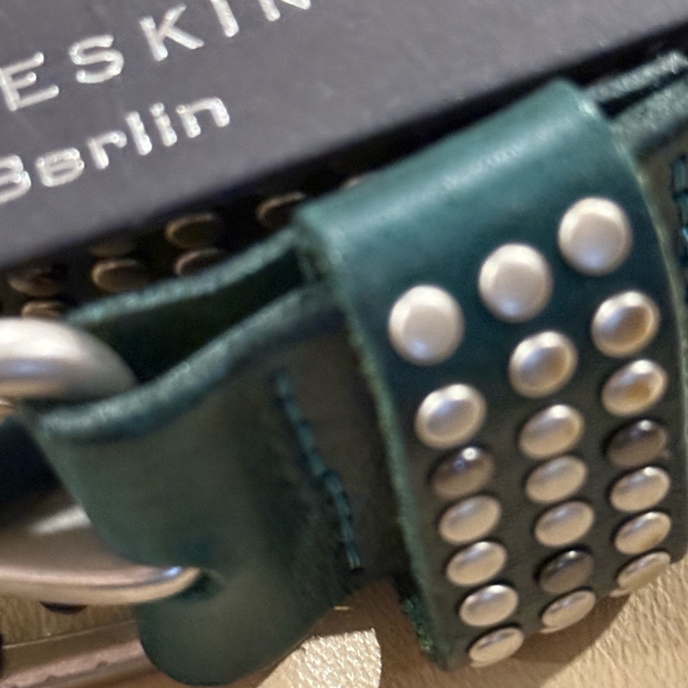 Liebeskind  NWT deep green leather and metallic studded belt - Picture 4 of 8
